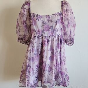 Francesca's x Audrey Parks Penelope Organza Babydoll Dress